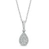 Zales 1/4 Ct. T.W. Pear-Shaped Multi-Diamond Frame Pendant In 10K White Gold Necklaces