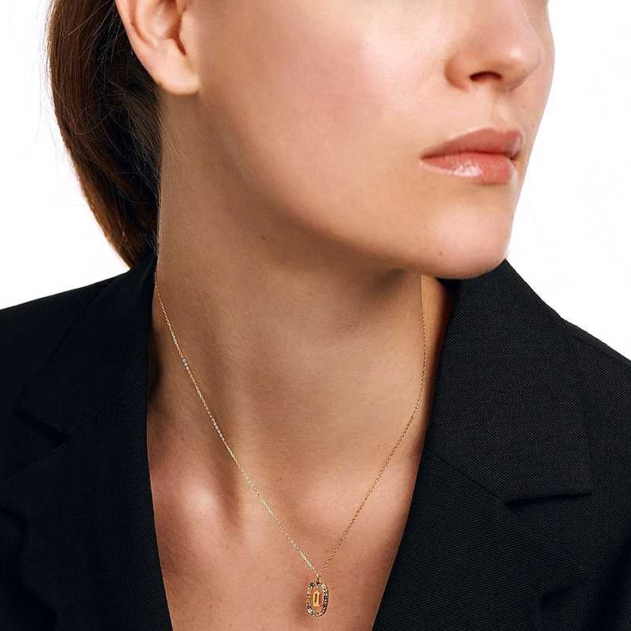 Zales Pdpaola At Zales Multi-Color "Q" Pendant In Sterling Silver With 18K Gold Plate Necklaces