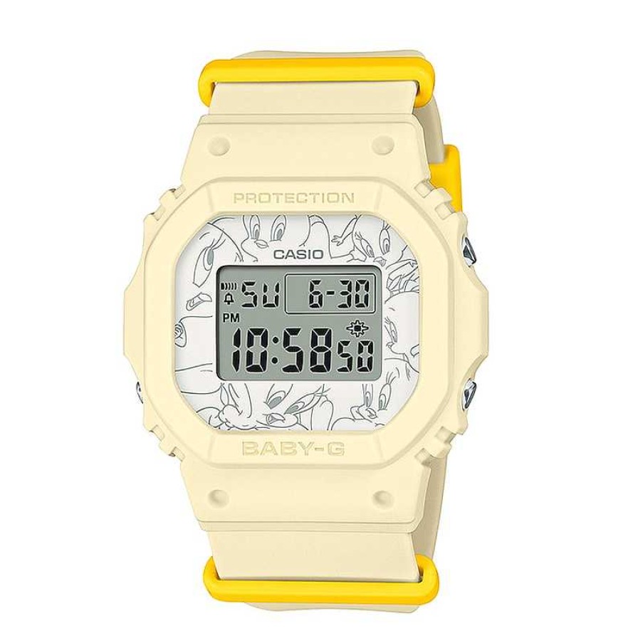 Casio G-Shock Ladies' Casio Baby-G Looney Tunes Tweety Yellow Resin Strap Watch With Octagonal Digital Dial (Model: Bgd565Tw-5) Watches