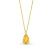 Zales Pear-Shaped Citrine And 1/20 Ct. Diamond Drop Pendant In 10K Gold Necklaces