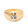 Zales Pdpaola At Zales 5.0Mm Heart-Shaped Cubic Zirconia Solitaire Ring In Sterling Silver With 18K Gold Plate Rings