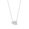 Zales 2 Ct. T.W. Heart-Shaped And Emerald-Cut Certified Lab-Created Diamond Toi Et Moi Necklace In 14K White Gold (F/Vs2) Necklaces