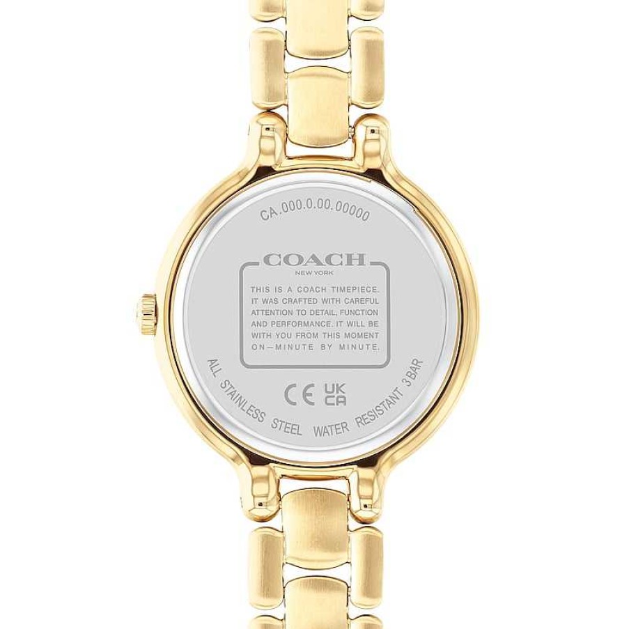 Coach Ladies' Coach Chelsea Crystal Accent Gold-Tone Ip Watch With Green Dial (Model: 14504251) Watches