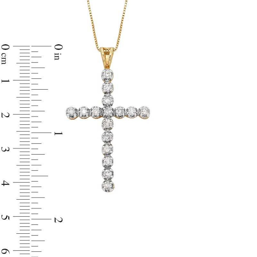 Zales 1 Ct. T.W. Diamond Cross Pendant In 10K Gold Necklaces