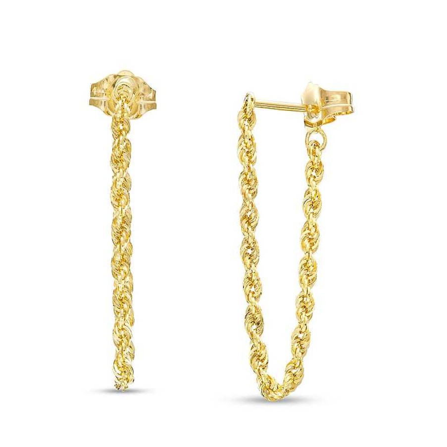 Zales Rope Chain Front/Back Earrings In 14K Gold Earrings