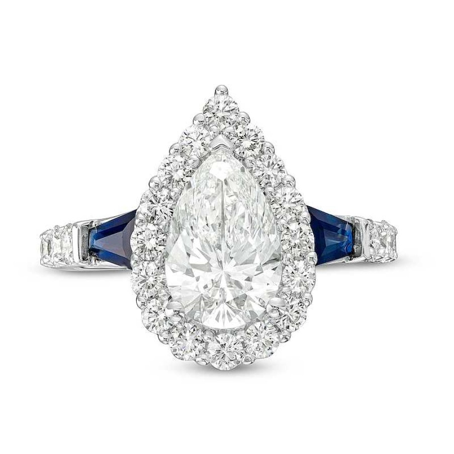 Zales True Lab-Created Diamonds By Vera Wang Love 2-1/6 Ct. T.W. Pear-Shaped Frame Engagement Ring In 14K White Gold (F/Vs2) Rings