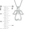 Zales 1/20 Ct. T.W. Diamond Double Heart Angel Pendant In Sterling Silver Necklaces