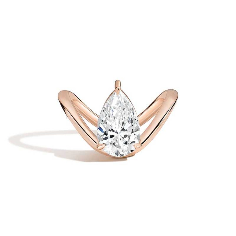 Zales Zales X Shahla 3 Ct. Certified Pear-Shaped Lab-Created Diamond Solitaire Dip Engagement Ring In 14K Rose Gold (F/Vs2) Rings