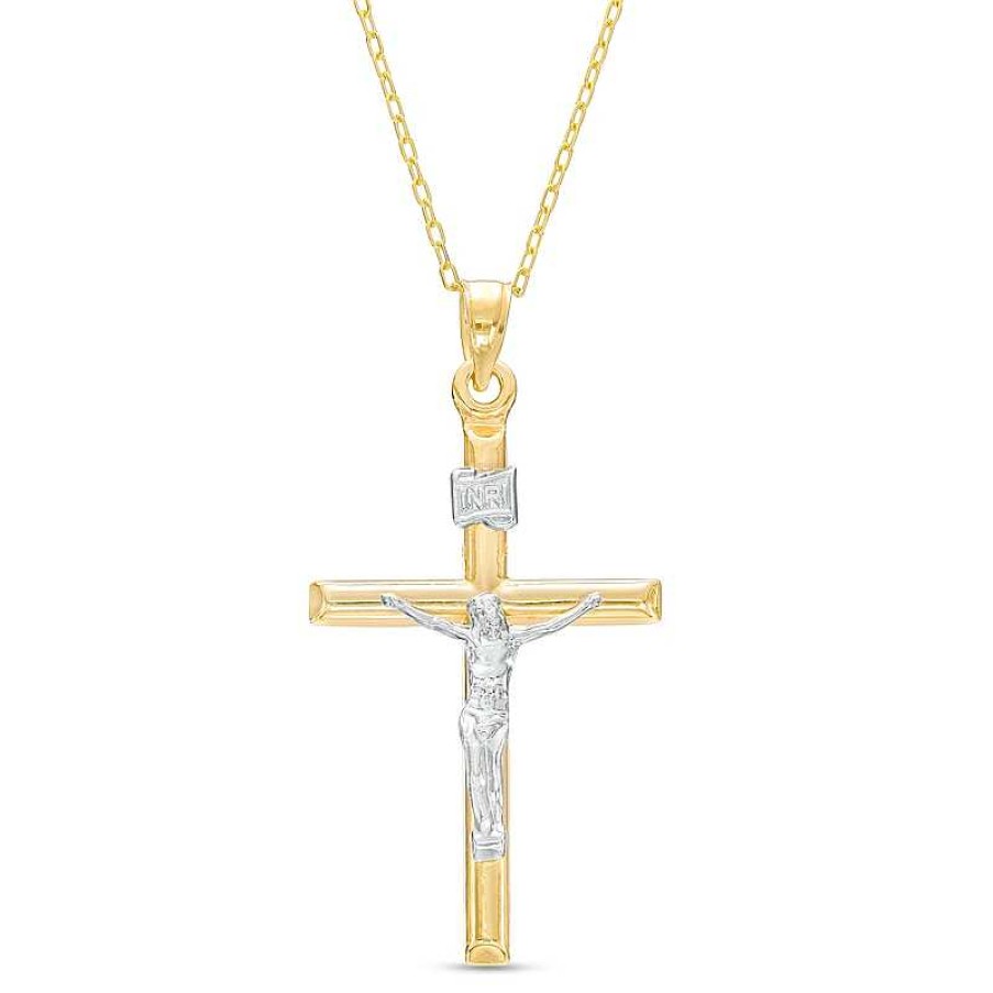 Zales Crucifix Pendant In 14K Gold Necklaces