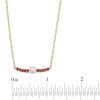 Zales 5.0Mm Cultured Freshwater Pearl And Certified Ruby Bar Necklace In 10K Gold Necklaces