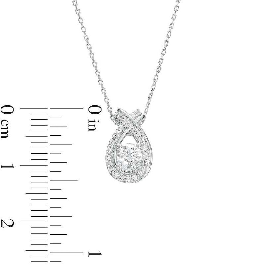 Zales 1/2 Ct. T.W. Certified Lab-Created Diamond Teardrop Pendant In 10K White Gold (F/Si2) Necklaces