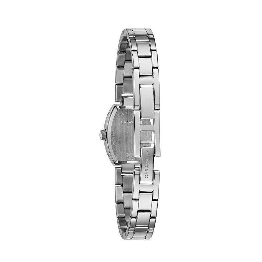 CARAVELLE Ladies' Caravelle By Bulova Crystal Accent Watch With Tonneau Black Mother-Of-Pearl Dial (Model: 43L204) Watches