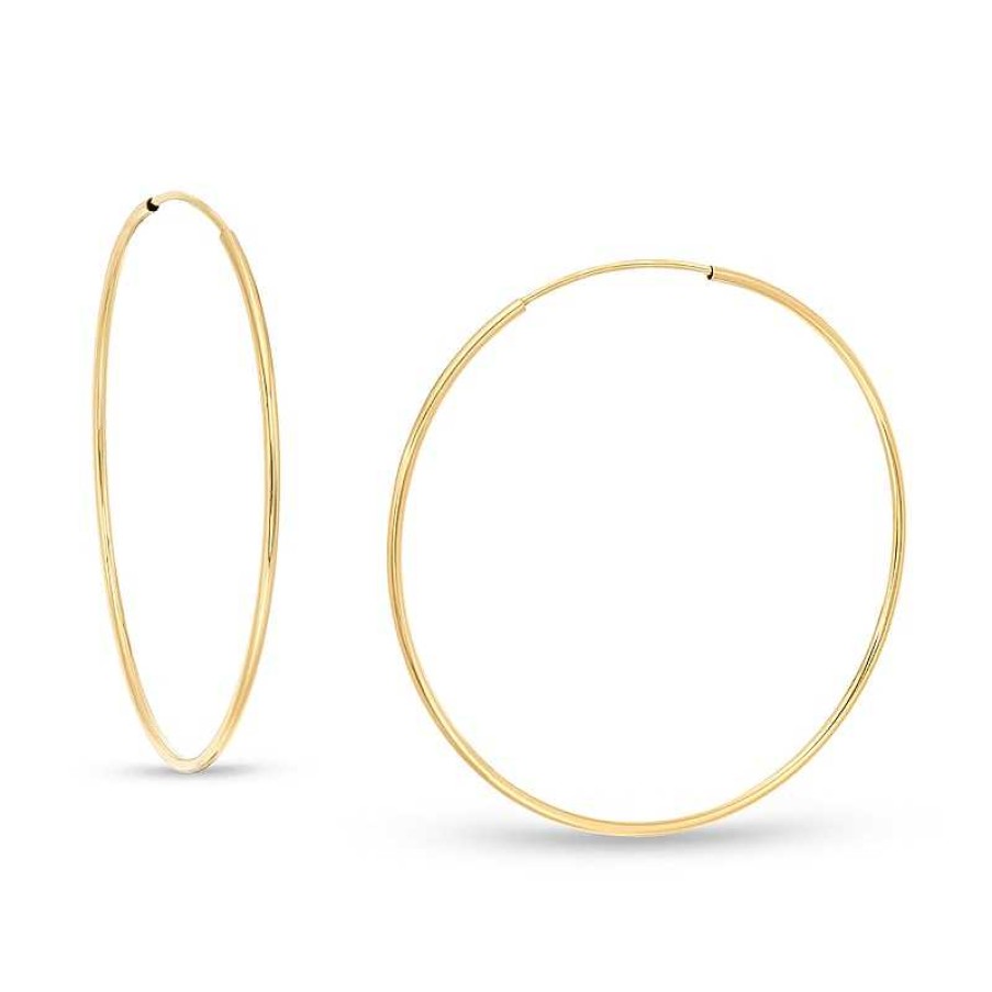 Zales 40.0Mm Continuous Tube Hoop Earrings In 10K Gold Earrings