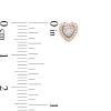 Zales 1/8 Ct. T.W. Diamond Heart Frame Stud Earrings In 10K Rose Gold Earrings