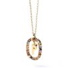 Zales Pdpaola At Zales Multi-Color "P" Pendant In Sterling Silver With 18K Gold Plate Necklaces