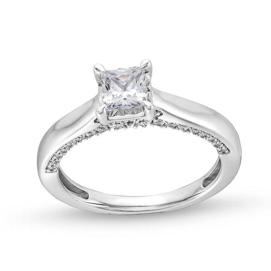 Zales 1 Ct. T.W. Princess-Cut Diamond Edge Engagement Ring In 14K White Gold (I/I2) Rings