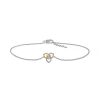 Zales Diamond Accent Solitaire Triple Heart Anklet In Sterling Silver And 10K Two-Tone Gold 10" Bracelets