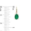 Zales Oval Emerald And 1/20 Ct. T.W. Diamond Drop Earrings In 10K Gold Earrings