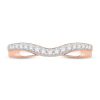 Zales 1/4 Ct. T.W. Diamond Comfort-Fit Double Row Contour Wedding Band In 14K Rose Gold (I/I2) Rings