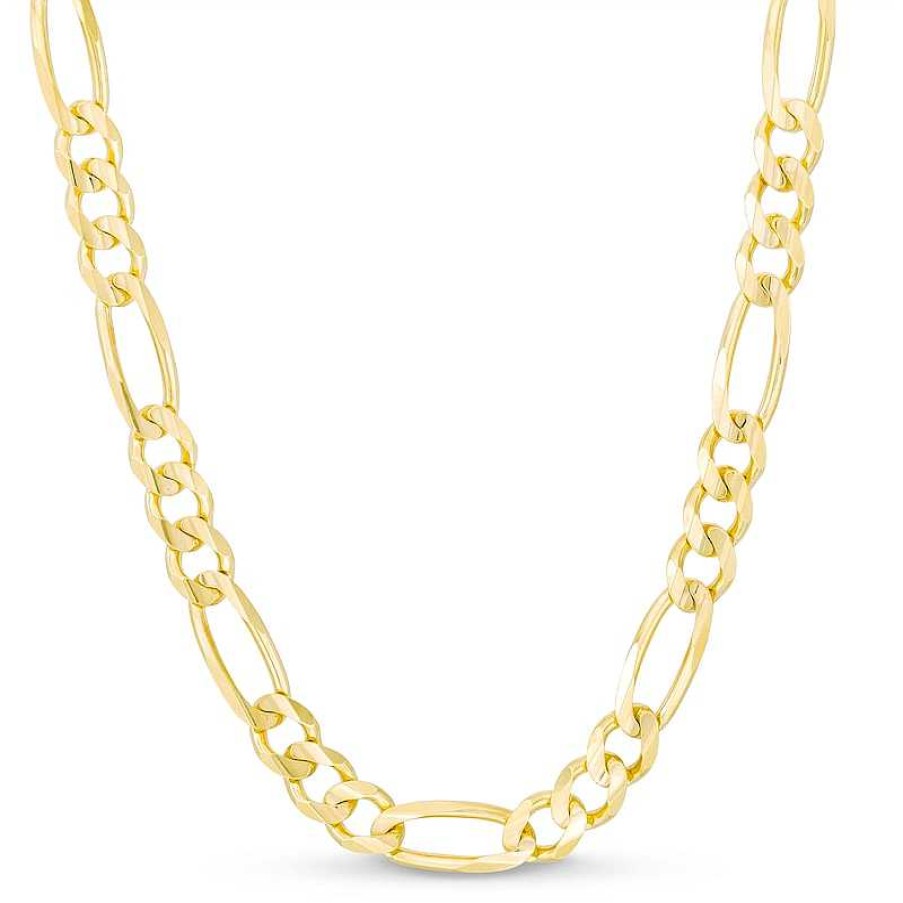 Zales Men'S 6.9Mm Figaro Chain Necklace In Solid 14K Gold - 22" Necklaces