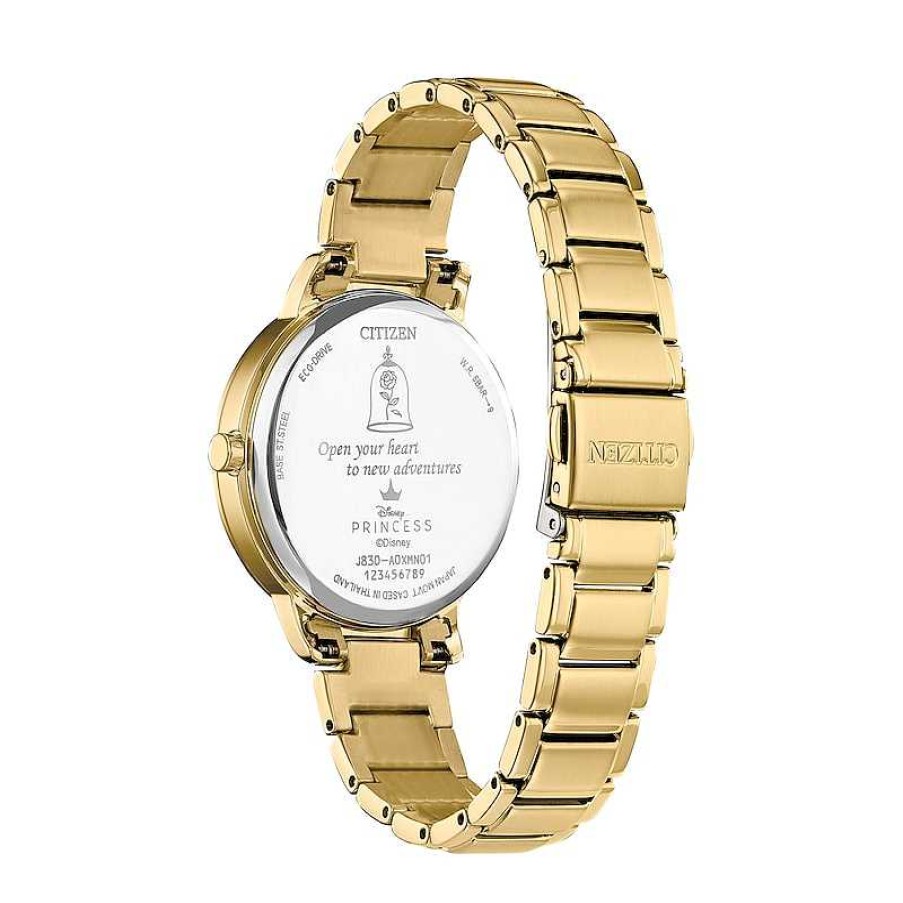 Citizen Ladies' Citizen Eco-Drive® Princess Crystal Gold-Tone Watch With Mother-Of-Pearl Dial And Box Set (Model: Fe7048-51D) Watches