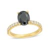 Zales 2-5/8 Ct. T.W. Oval Black And White Diamond Engagement Ring In 14K Gold Rings