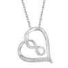 Zales 1/20 Ct. T.W. Diamond Infinity Tilted Heart Pendant In 10K White Gold Necklaces