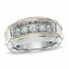 Zales Men'S 1 Ct. T.W. Diamond Five Stone Band In 10K Two-Tone Gold Rings