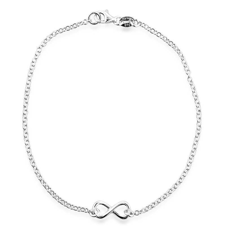 Zales Sideways Infinity Anklet In Sterling Silver - 9.5" Bracelets