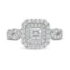 Zales Vera Wang Love Collection 1 Ct. T.W. Princess-Cut Diamond Double Frame Twist Shank Engagement Ring In 14K White Gold Rings