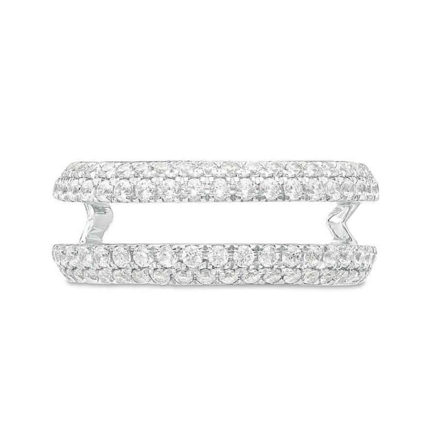 Zales Vera Wang Love Collection 3/4 Ct. T.W. Diamond Double Row Solitaire Enhancer In 14K White Gold (I/Si2) Rings