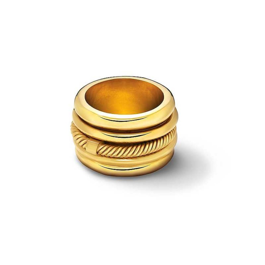 Zales Zales X Soko Uzi Statement Ring In Brass With 24K Gold Plate Rings