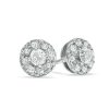 Zales 1/4 Ct. T.W. Diamond Frame Stud Earrings In 10K White Gold Earrings