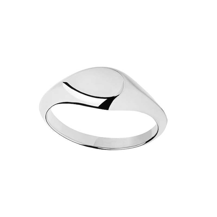 Zales Pdpaola At Zales Sideways Teardrop Signet Ring In Sterling Silver Rings