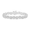 Zales 5 Ct. T.W. Heart Multi-Diamond Frame Alternating Bracelet In 10K White Gold Bracelets