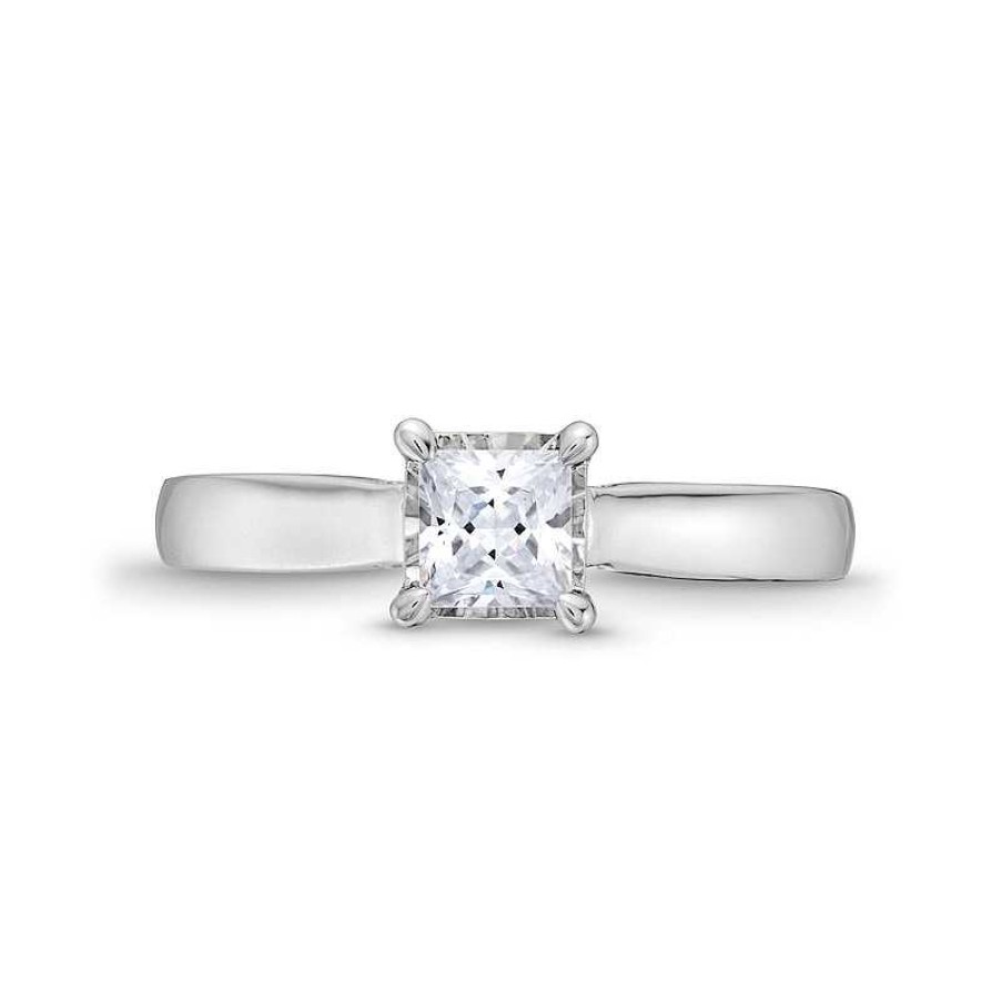 Zales 1 Ct. T.W. Princess-Cut Diamond Edge Engagement Ring In 14K White Gold (I/I2) Rings