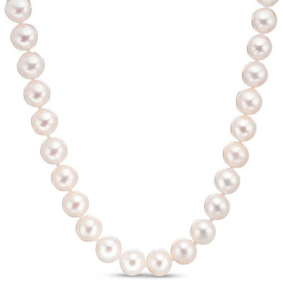 Zales Imperial® 8.0-9.0Mm Cultured Freshwater Pearl Strand Necklace With 14K Gold Fish-Hook Clasp - 20" Necklaces