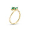 Zales Pear-Shaped Emerald And Diamond Accent Bypass Open Wrap Ring In 10K Gold Rings