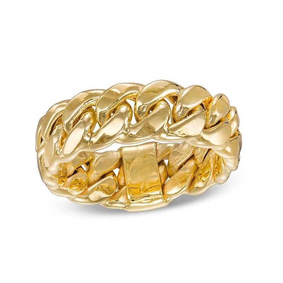 Zales Ladies' 7.0Mm Curb Chain Link Ring In 10K Gold - Size 7 Rings