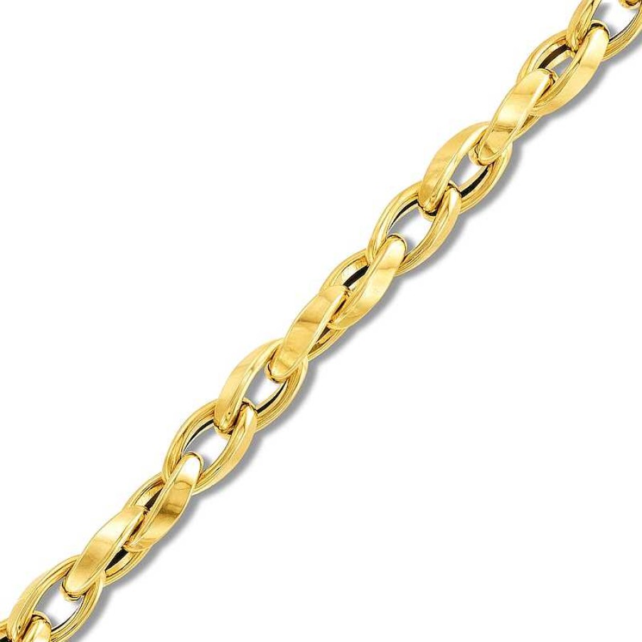 Zales 6.0Mm Oval Link Chain Bracelet In Hollow 14K Gold - 7.5" Bracelets