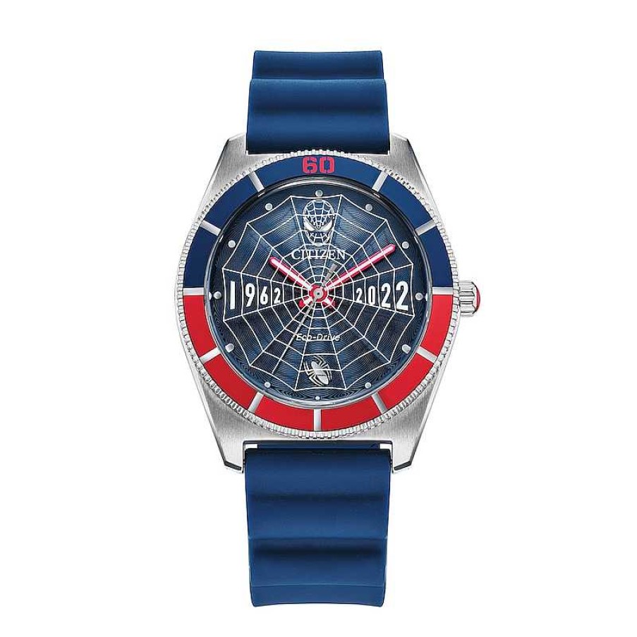 Citizen Men'S Limited Edition Citizen Eco-Drive® ©Marvel Spider-Man Blue Rubber Strap Watch And Box Set (Model: Aw2050-49W) Watches