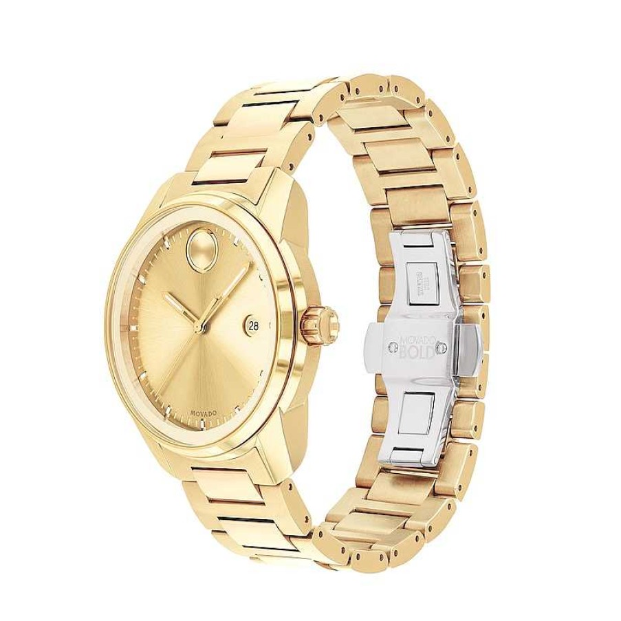 Movado Men'S Movado Bold® Verso Gold-Tone Ip Watch With Gold-Tone Dial (Model: 3600735) Watches