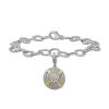 Zales 1/4 Ct. T.W. Multi-Diamond Rope Triple Frame Medallion Charm Bracelet In Sterling Silver And 14K Gold Plate - 7.5" Bracelets