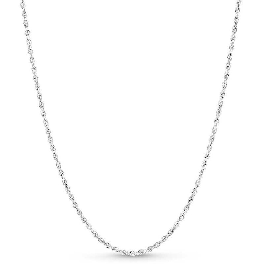 Zales 1.6Mm Rope Chain Necklace In Solid 14K White Gold - 20" Necklaces