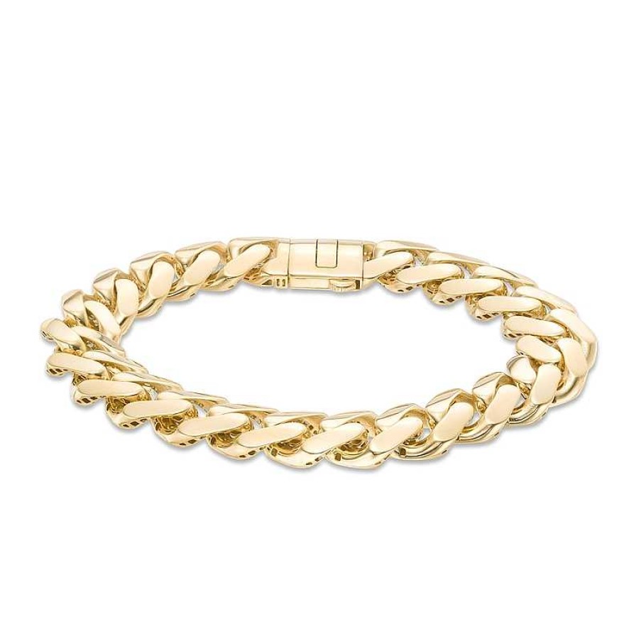 Zales 9.5Mm Curb Chain Bracelet In Hollow 14K Gold - 7.0" Bracelets