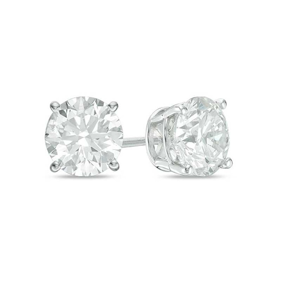 Zales 2 Ct. T.W. Diamond Solitaire Stud Earrings In 14K White Gold Earrings