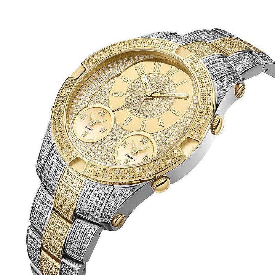 JBW Men'S Jbw Jet Setter Iii 1-1/5 Ct. T.W. Diamond 18K Gold Plate Two-Tone Watch (Model: J6348C) Watches