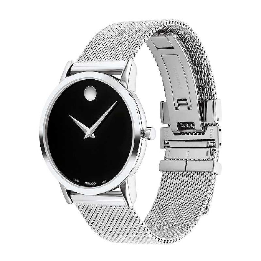 Movado Ladies' Movado Museum Classic Mesh Watch With Black Dial (Model: 0607646) Watches