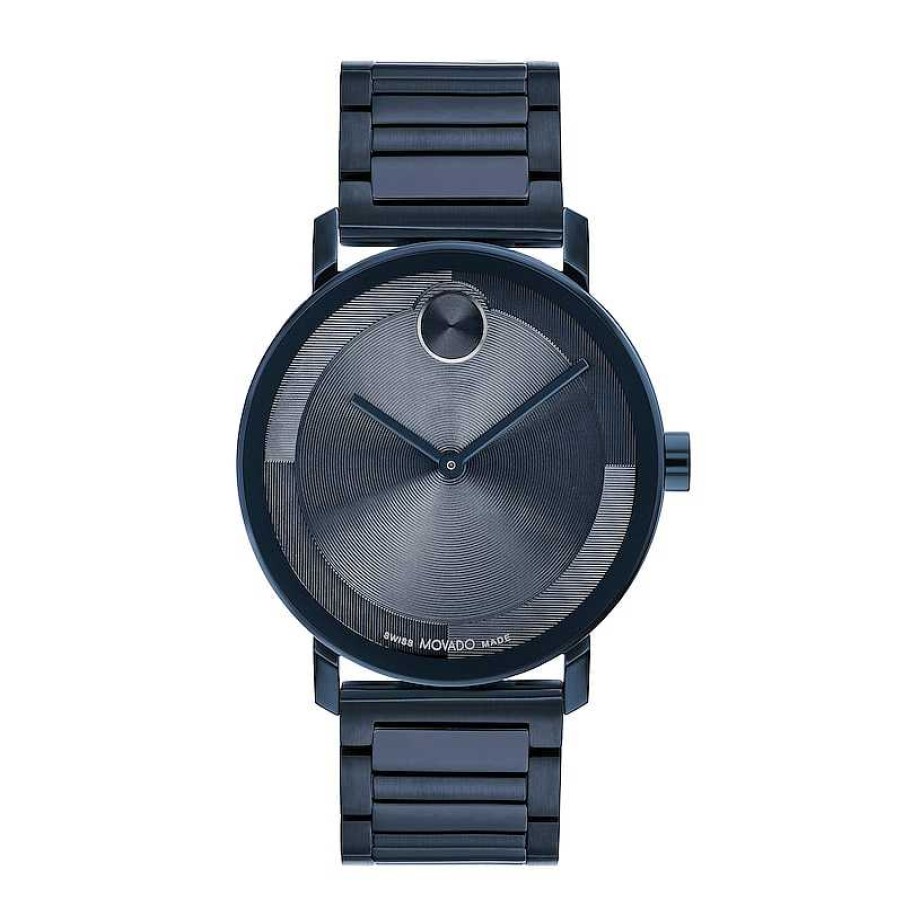 Movado Men'S Movado Bold® Evolution Blue Ip Watch With Textured Tonal Blue Dial (Model: 3601097) Watches