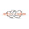 Zales 1/10 Ct. T.W. Diamond Double Heart Ring In 10K Rose Gold Rings